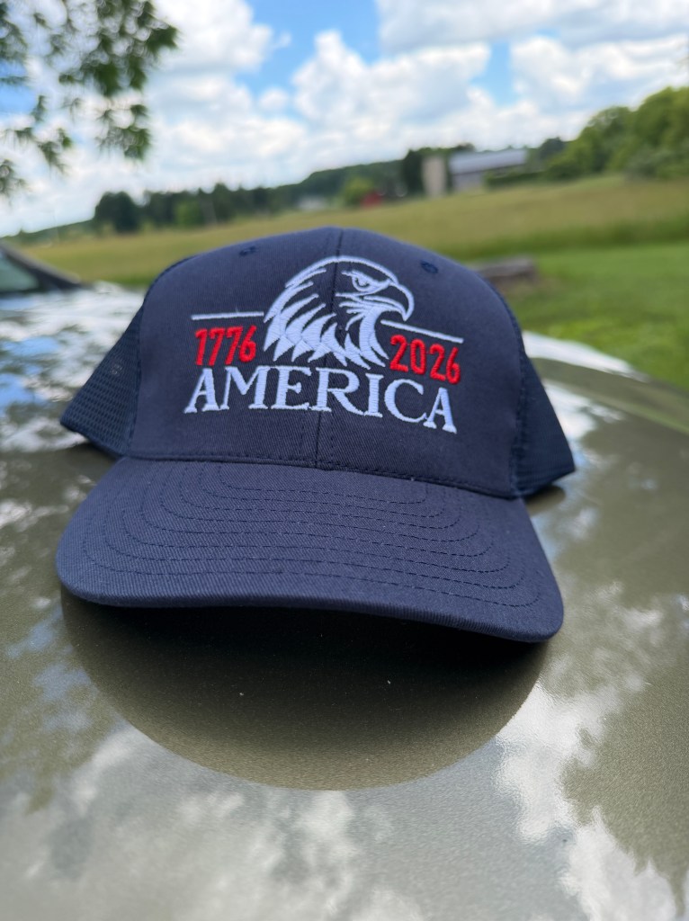 All American made hat. Design from Embroidery Legacy